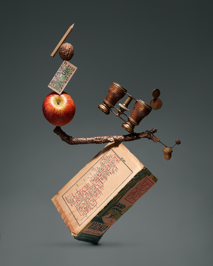 Red Apple and Brown Book